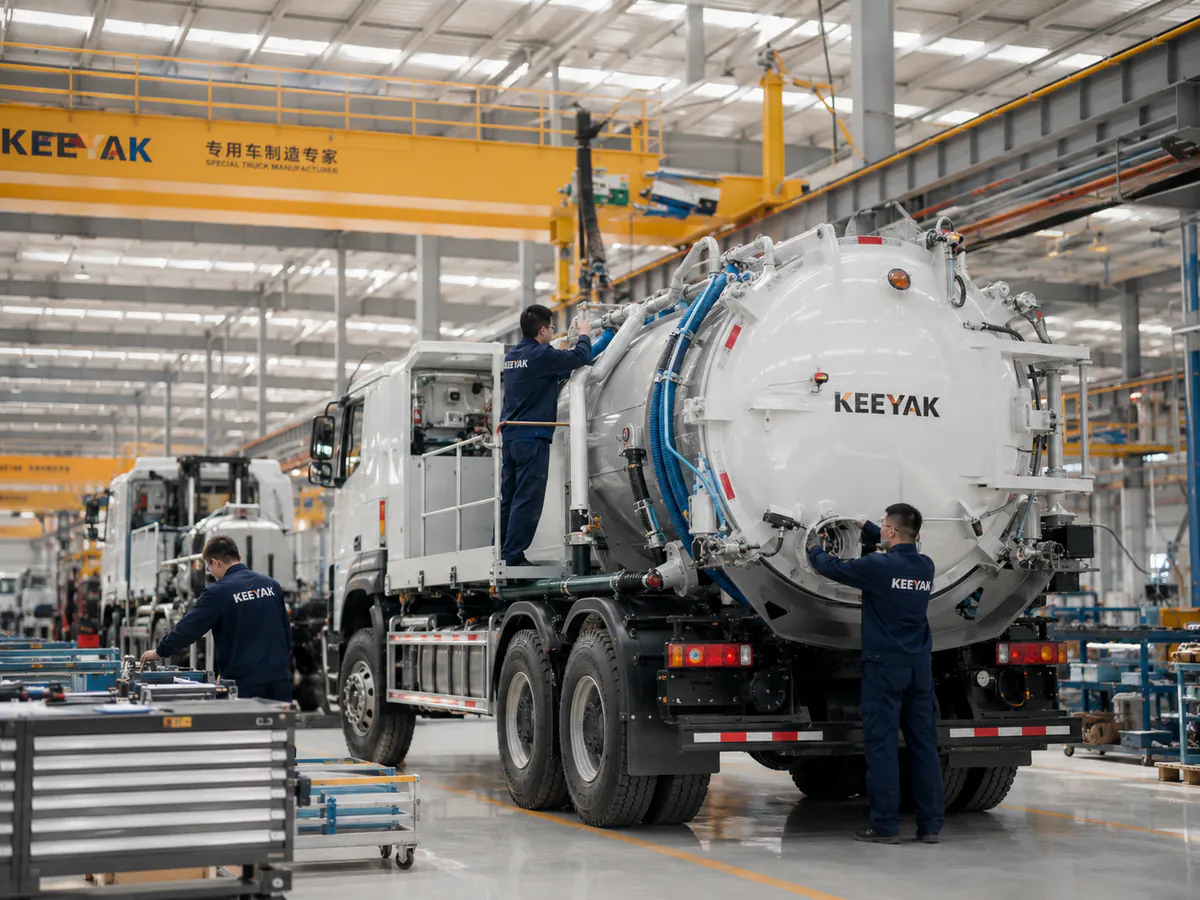 Heavy-duty special vehicle assembly inside the Suizhou manufacturing base